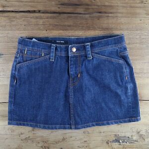 FRESH INK DARK WASH STRETCH BLUE DENIM MINI SKIRT SIZE 28